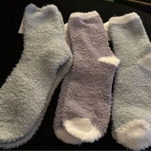 Cozy Fuzzy Socks - Gray and Purple
